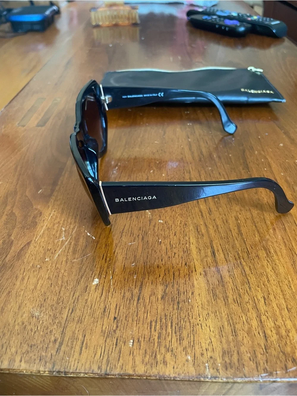 Balenciaga BA 0018 01T Black Polished Sunglasses
